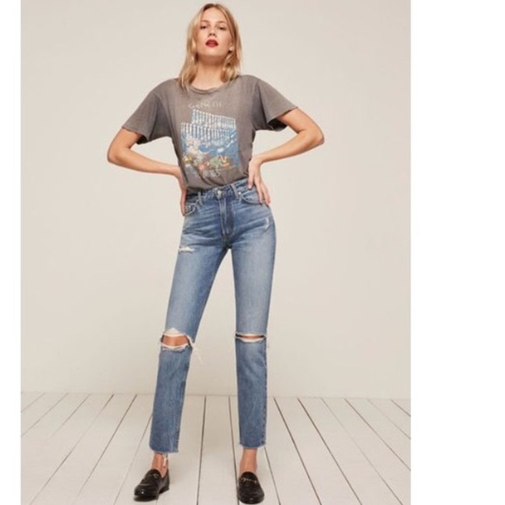 Reformation high waisted cigarette jeans in salton